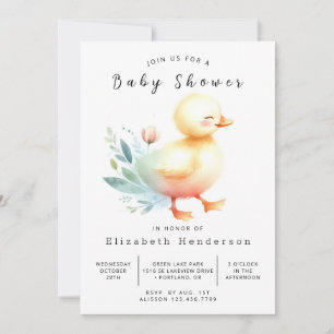 Einfache Digital Duck Baby Dusche Einladung