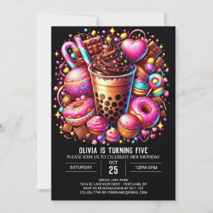 Einfache digitale Candyland Digital zum Geburtstag Einladung