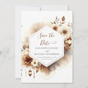 Einfache digitale Rustikale Hochzeit Save The Date