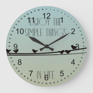 Einfache Dinge Vögel Große Wanduhr