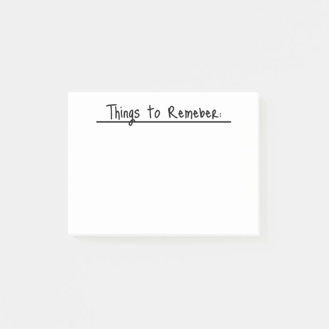 Einfache Dinge zum Erinnern Post-it Klebezettel (Vorderseite)