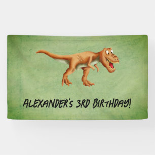 Einfache Dinosaurier-Drittgeburtstagsfeier Banner
