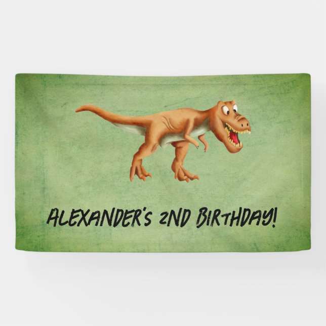 Einfache Dinosaurier-Geburtstagsfeier Banner (Horizontal)