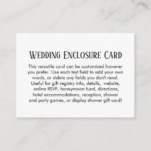 Einfache DIY Custom Wedding Black & White Begleitkarte