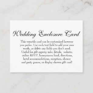 Einfache DIY Custom Wedding Black & White Begleitkarte