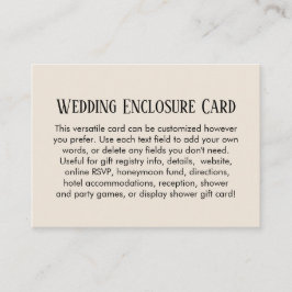 Einfache DIY Custom Wedding Cream Begleitkarte