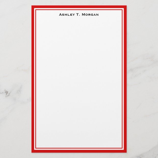 Einfache DIY Frame Personalisiert Red Briefpapier (Vorderseite)