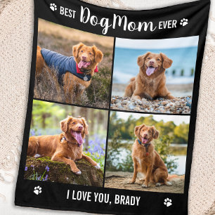 Einfache DOG-MAMA Custom 4 Foto Collage Pictures Fleecedecke