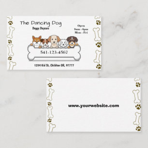 Einfache Doggy Daycare Business Cards Visitenkarte
