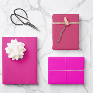 Einfache Doll Steel Schockierend Rosa Schattierung Geschenkpapier Set