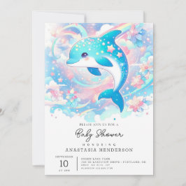 Einfache Dolphin-Baby-Dusche Einladung