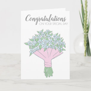Einfache Doodle Vergiss-Me-Not Bouquet Wedding Car Karte
