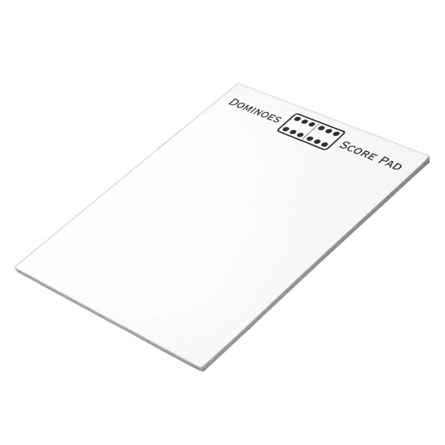 Einfache doppelseitige Domino-Spielpunktzahl Weiß Notizblock (angewinkelt)