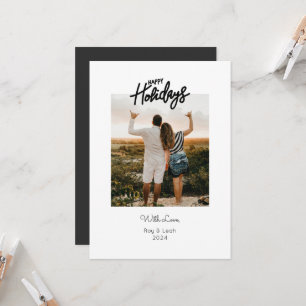 Einfache doppelseitige Zwei-Foto-Happy-Card Einladung