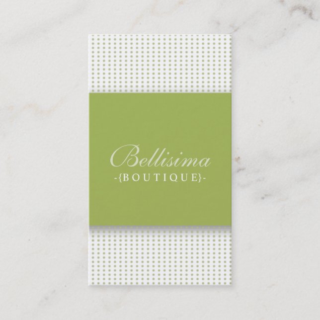 Einfache Dots Olive Green Business Card (vert) Visitenkarte (Vorderseite)