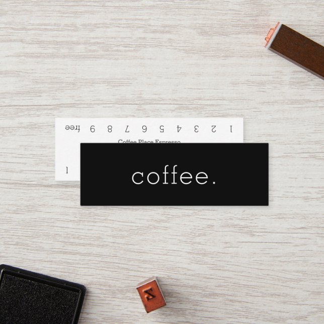 Einfache Double Dunkel Loyalty Coffee Punch Card Treuekarte (Vorderseite/Rückseite Beispiel)