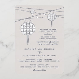 Einfache Double Happiness Lanterns Chinesische Hoc Folieneinladung