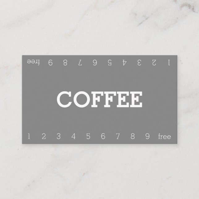 Einfache Double Number Loyalty Coffee Punch Card Treuekarte (Vorderseite)