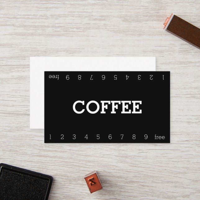 Einfache Double Number Loyalty Coffee Punch Card Treuekarte (Vorderseite/Rückseite Beispiel)