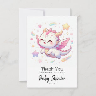 Einfache Dragon Baby-Dusche Dankeskarte