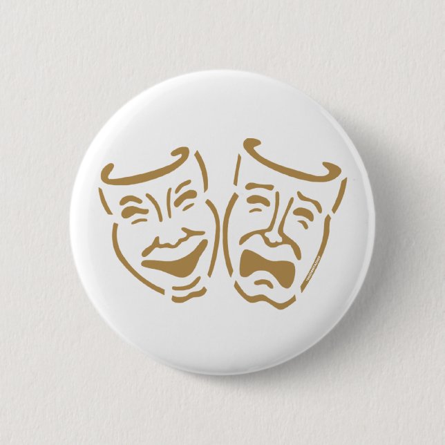 Einfache Drama-Masken Button (Vorderseite)