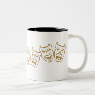 Einfache Drama-Masken Zweifarbige Tasse