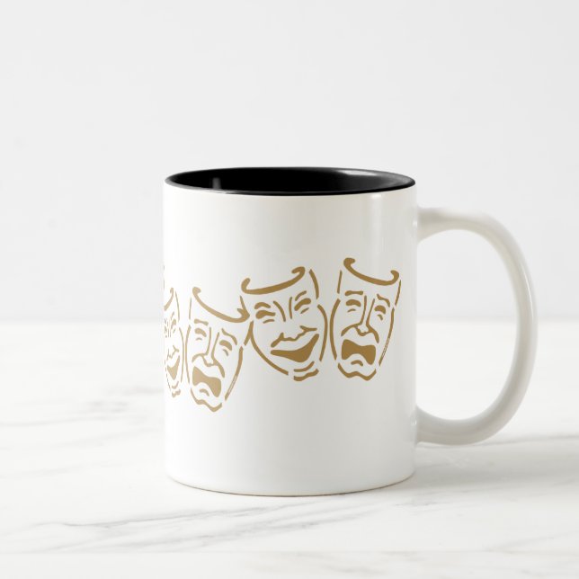 Einfache Drama-Masken Zweifarbige Tasse (Rechts)