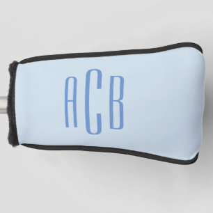 Einfache Drei-Buchstaben-blaue Monogramm Golf Headcover