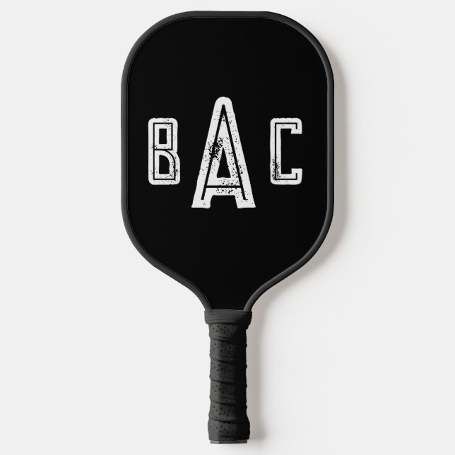 Einfache Drei-Buchstaben-moderne Monogramm Pickleball Schläger (Vorderseite)