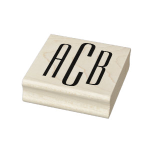 Einfache Drei-Buchstaben-Monogramm Gummistempel