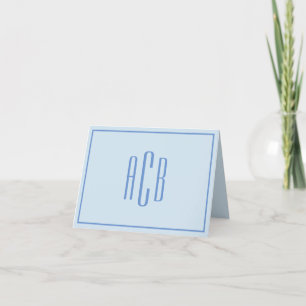Einfache dreibuchstabige blaue Monogrammgrenze