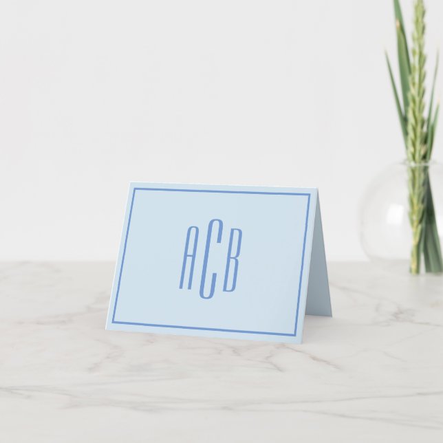 Einfache dreibuchstabige blaue Monogrammgrenze (Vorderseite)