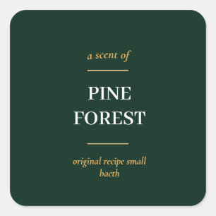 EINFACHE DUNKEL GRÜNE MINIMAL MODERNE KANDLE QUADRATISCHER AUFKLEBER