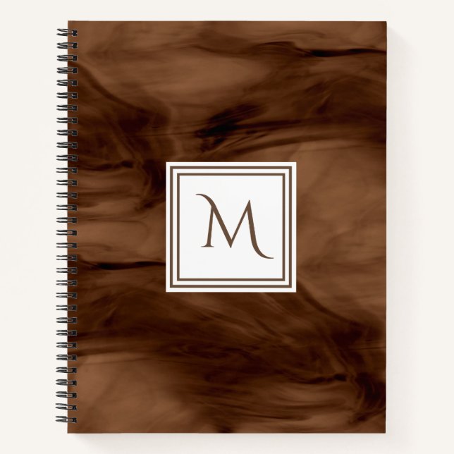 Einfache dunkelbraune, subtile Marmorverkleidung M Notizbuch (Vorderseite)