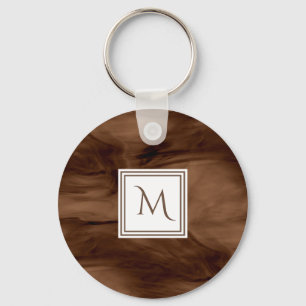 Einfache dunkelbraune, subtile Marmorverkleidung M Schlüsselanhänger