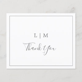 Einfache dunkelgraue Hochzeit Dankeschön Karte