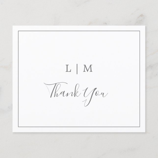 Einfache dunkelgraue Hochzeit Dankeschön Karte (Vorderseite)