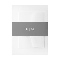 Einfache dunkelgraue Monogram-Elegante Hochzeit