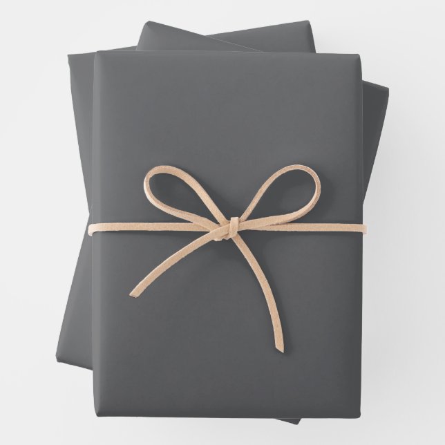 Einfache dunkelgraue, solide Farbe Geschenkpapier Set (Beispiel)