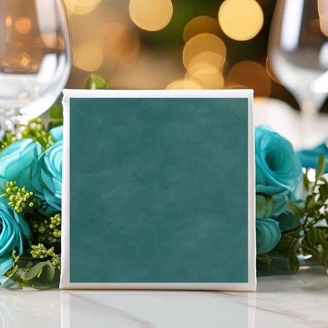 Einfache dunkle, Aquamarine Farbe bearbeitbare Was Serviette (Elegant dark teal watercolor wedding napkins with a minimalist design.)