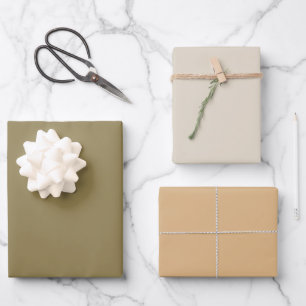 Einfache dunkle Knochen-Burlywood-Tan-Schattierung Geschenkpapier Set