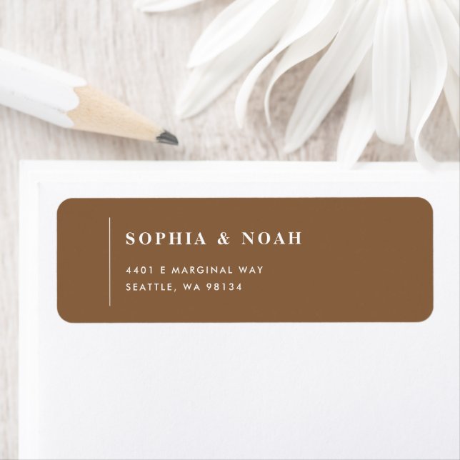 Einfache dunkle Taupe Moderne Hochzeitsszene Rücks (Insitu)