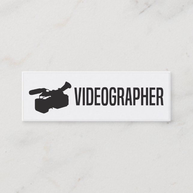 Einfache dünne Videographer Visitenkarte (Vorderseite)