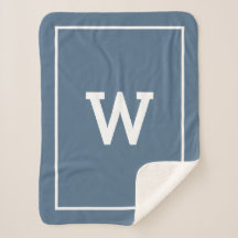 Einfache Dusty Blue Initial Monogram