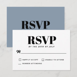 Einfache Dusty Blue Moderne Minimalistische UAWG RSVP Karte