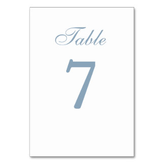 Einfache Dusty Blue Wedding Tischnummer Card
