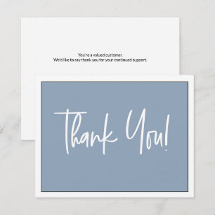 Einfache Dusty Blue Weiße Logo Social Danke