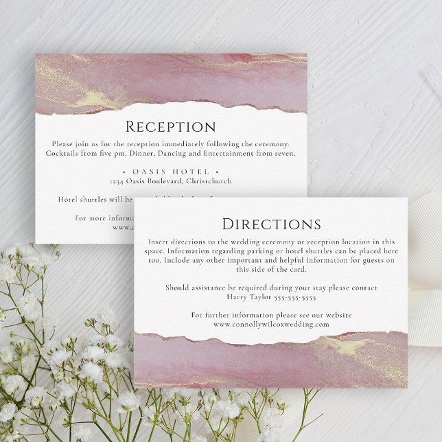 Einfache Dusty Pink Hochzeitskarte RSVP Karte (Von Creator hochgeladen)