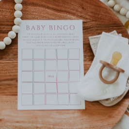 Einfache Dusty Rose Baby Shower Bingo Card Einladung