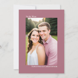 Einfache Dusty Rose oder Mauve Vertical Foto Hochz Einladung
